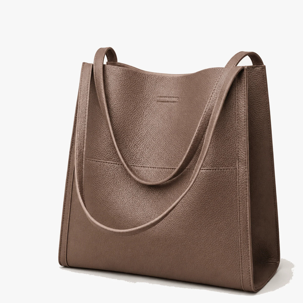 Tote Bag Structured Base Pebbled Vegan Leather