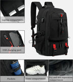Travel Backpack Expandable 60L Water-Resistant Laptop Compartment