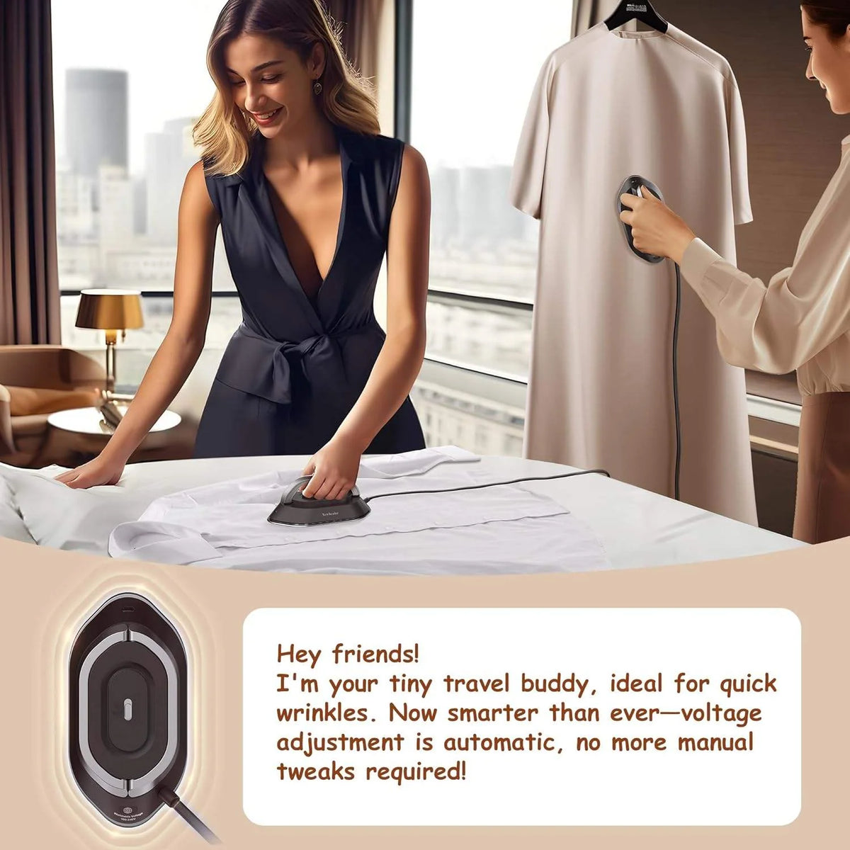 Travel Iron Rapid Heating Foldable Handle