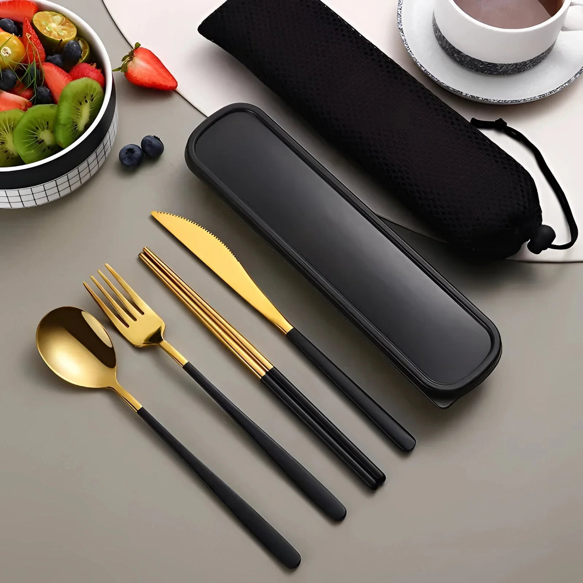Travel Silverware Set Stainless Steel Compact Case
