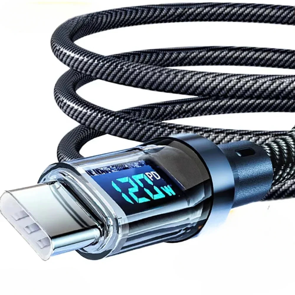 USB-C Cable 120W Fast Charge LED Display