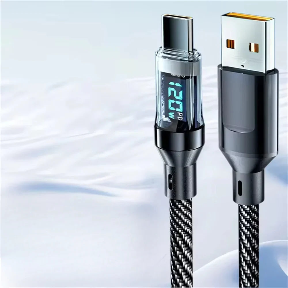 USB-C Cable 120W Fast Charge LED Display