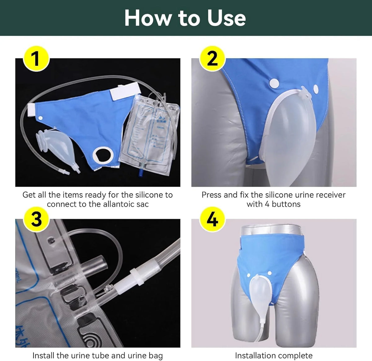 Urinary Collection System Reusable Silicone Adjustable Straps