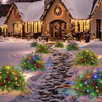 Urn Filler Dense Evergreen Battery Operated Timer 35 LEDs