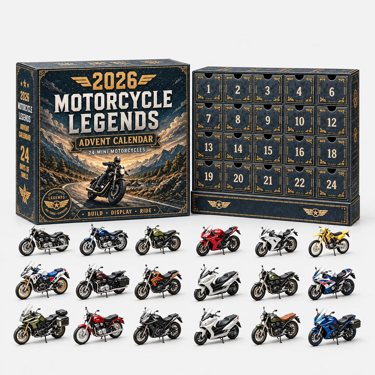 Vehicle Advent Calendar Die-Cast Metal 24-Piece Set