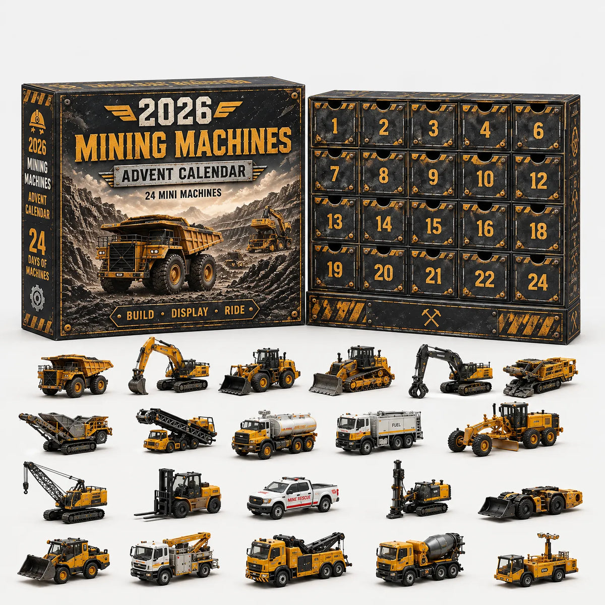 Vehicle Advent Calendar Die-Cast Metal 24-Piece Set