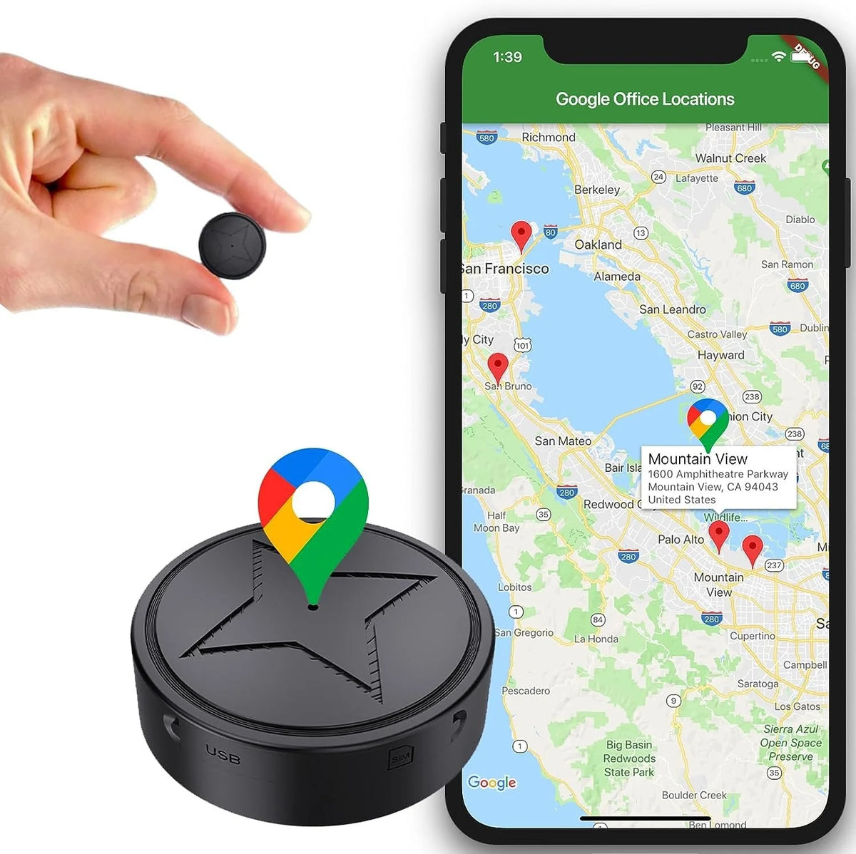 Vehicle GPS Tracker Magnetic Mount Real-Time Tracking