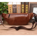Waist Bag Genuine Cowhide Leather Adjustable Strap