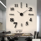 Wall Clock 3D Design Silent Movement Adjustable Size