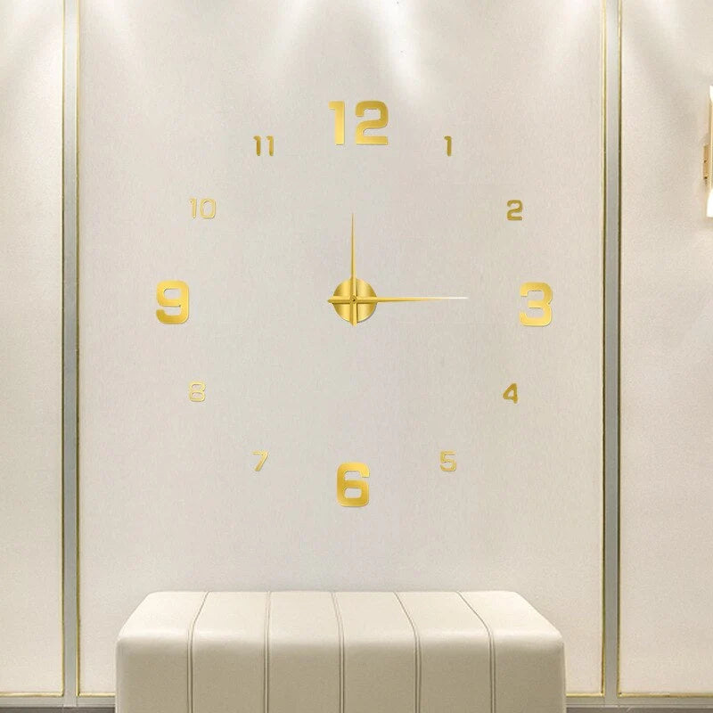 Wall Clock 3D Design Silent Movement Adjustable Size