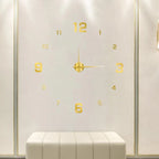 Wall Clock Frameless 3D Acrylic Numbers Silent Battery-Operated
