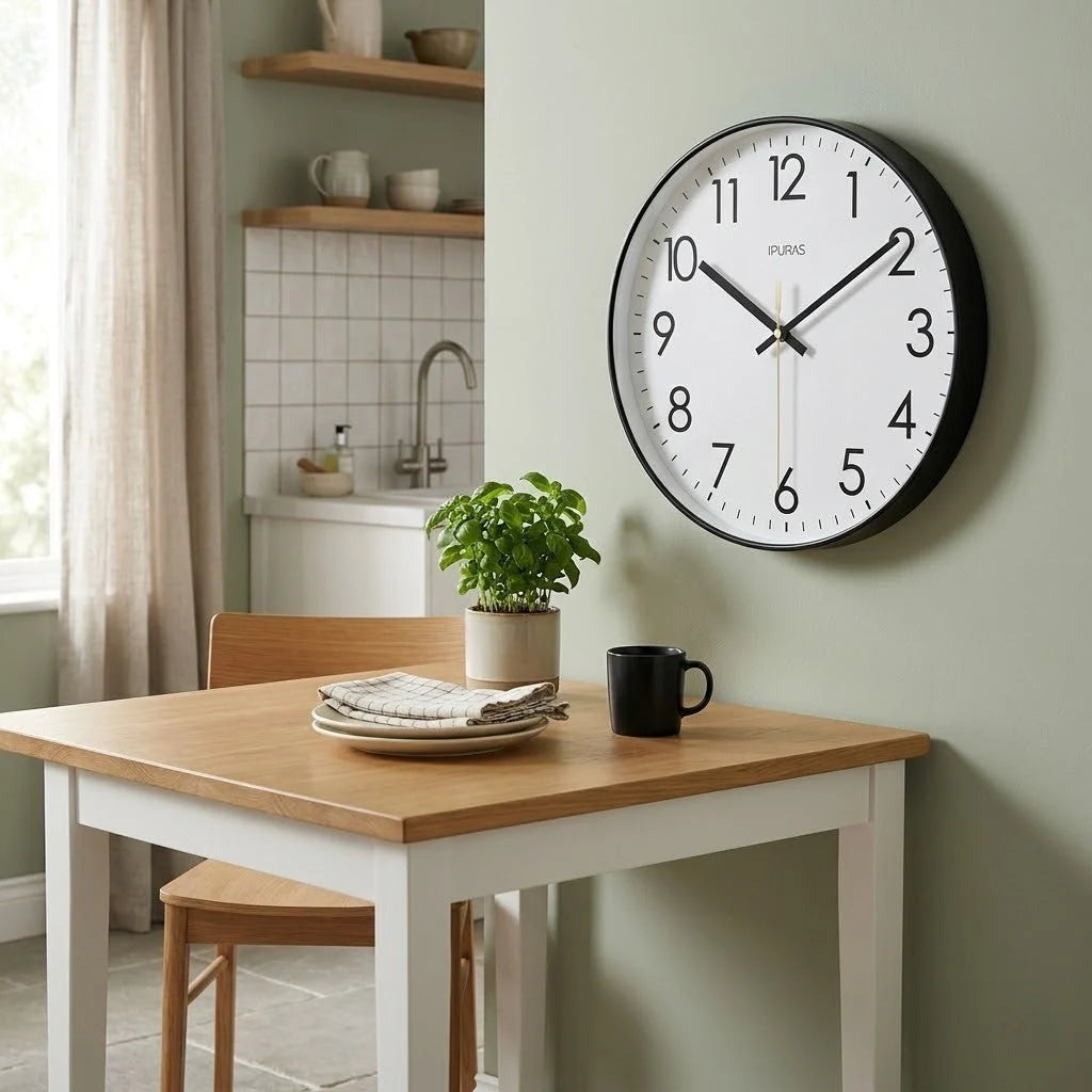 Wall Clock Silent Quartz Easy Read Numerals