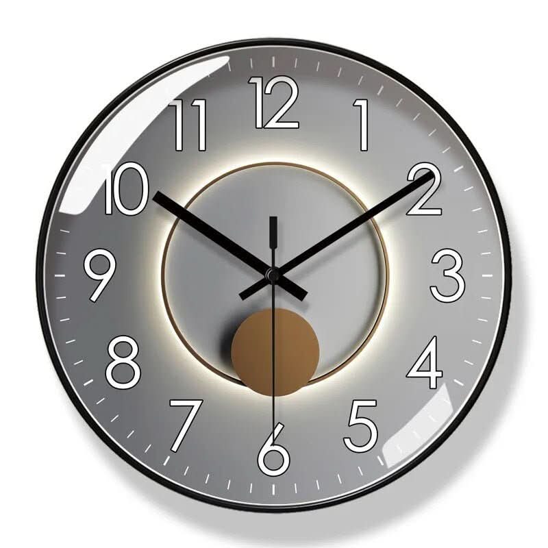Wall Clock Silent Quartz Movement High-Contrast Numerals