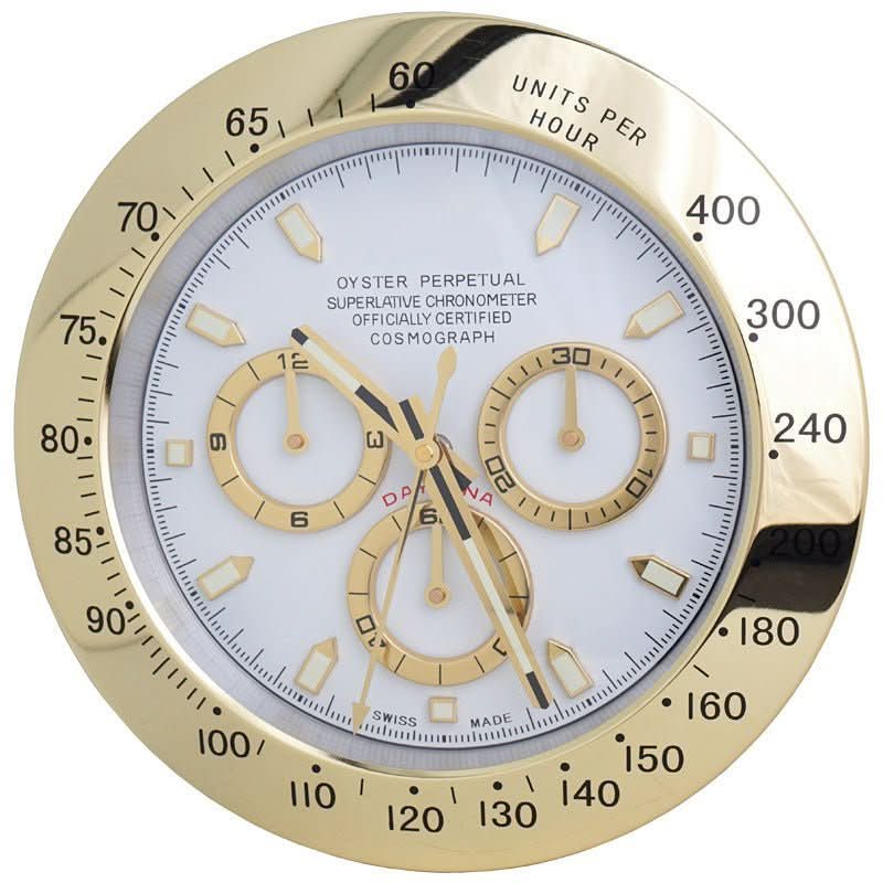 Wall Clock Stainless Steel Silent Quartz Movement Luminous Hands