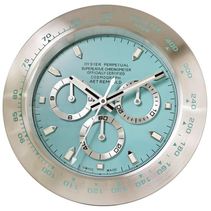 Wall Clock Stainless Steel Silent Quartz Movement Luminous Hands