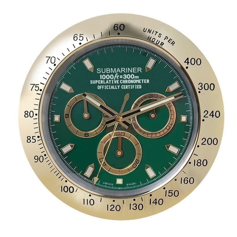 Wall Clock Stainless Steel Silent Quartz Movement Luminous Hands
