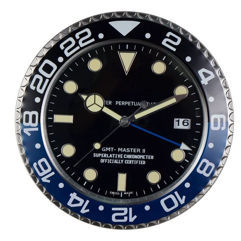 Wall Clock Stainless Steel Silent Quartz Movement Luminous Hands