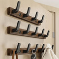 Wall Coat Rack Solid Wood Backplate & Steel Hooks