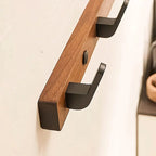 Wall Coat Rack Solid Wood Backplate & Steel Hooks