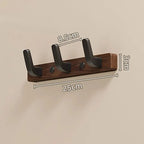 Wall Coat Rack Solid Wood Backplate & Steel Hooks
