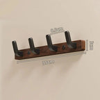 Wall Coat Rack Solid Wood Backplate & Steel Hooks