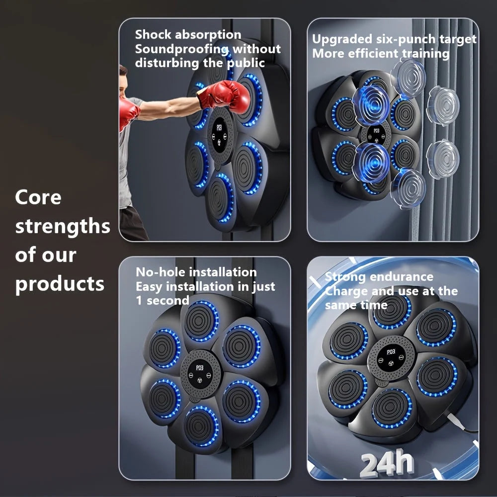 Wall Mounted Boxing Target Music Sync LED Rechargeable