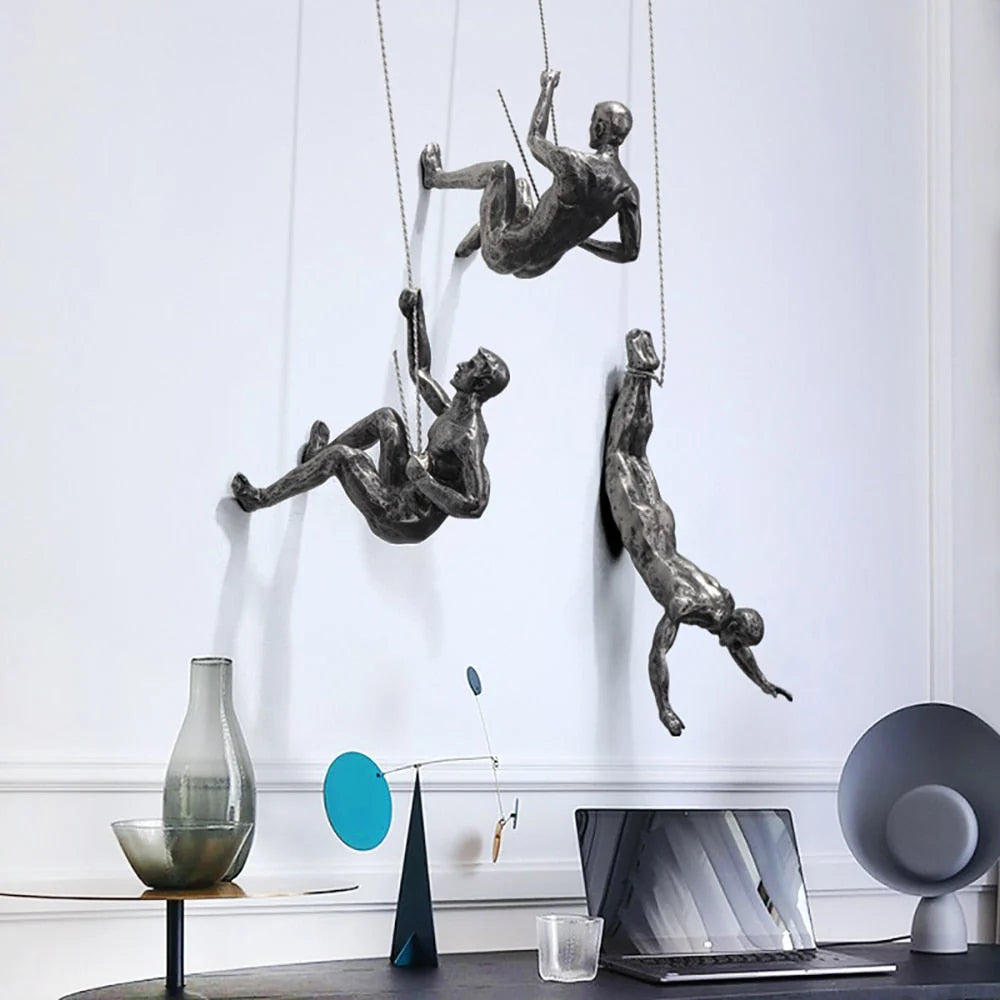 Wall Sculpture Hand-Poured Resin Black-Bronze Ready-To-Hang