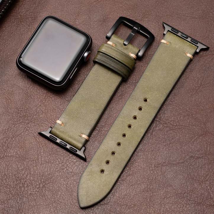Watch Band Premium Leather Adjustable 316L Stainless Steel