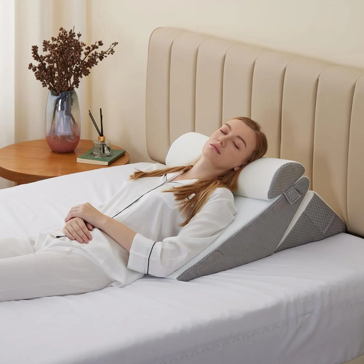 Wedge Pillow Set Adjustable Incline Memory Foam 3 Piece