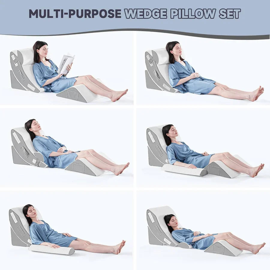Wedge Pillow Set Memory Foam Modular Set of 4