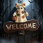 Welcome Sign Ghost Design Weatherproof With Bell