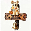 Welcome Sign Ghost Design Weatherproof With Bell