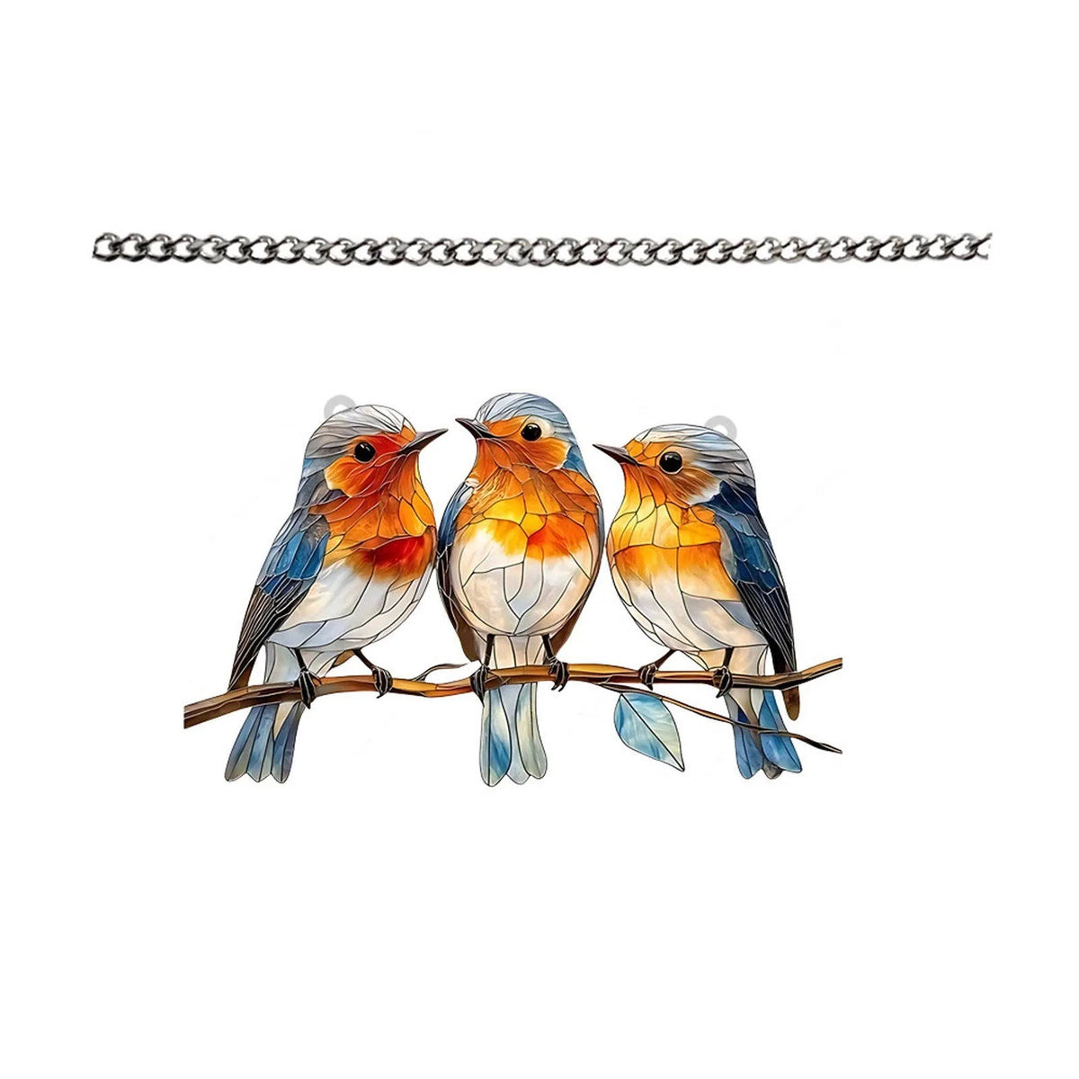 Window Suncatcher Bluebird Acrylic Adjustable Chain & Metal Ring