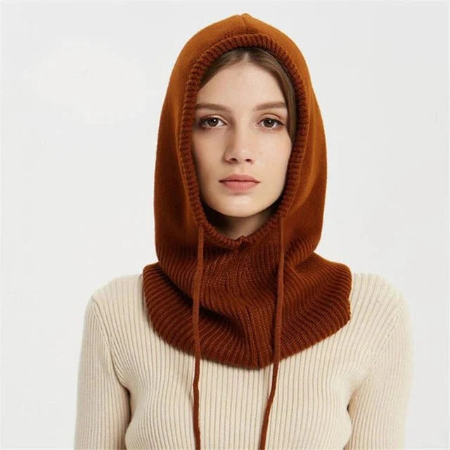 Winter Beanie Cashmere Blend Adjustable Drawstring Wind Protection