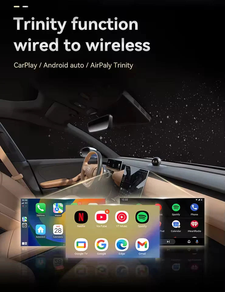 Wireless Car Adapter Plug-And-Play Auto Reconnect Screen Mirroring