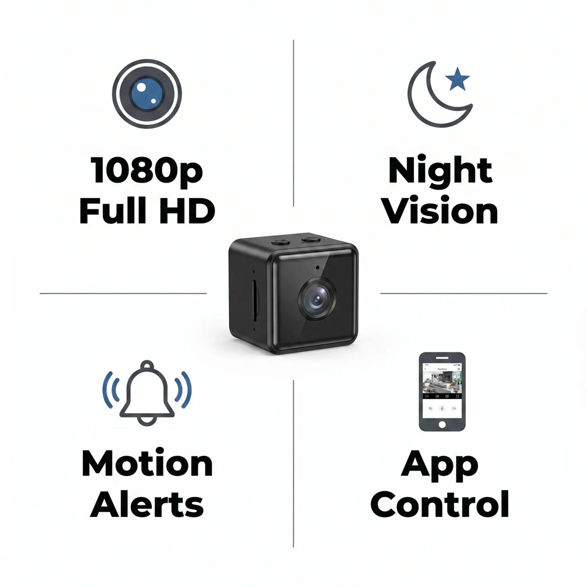 Wireless Security Camera 1080P Night Vision Rechargeable Battery
