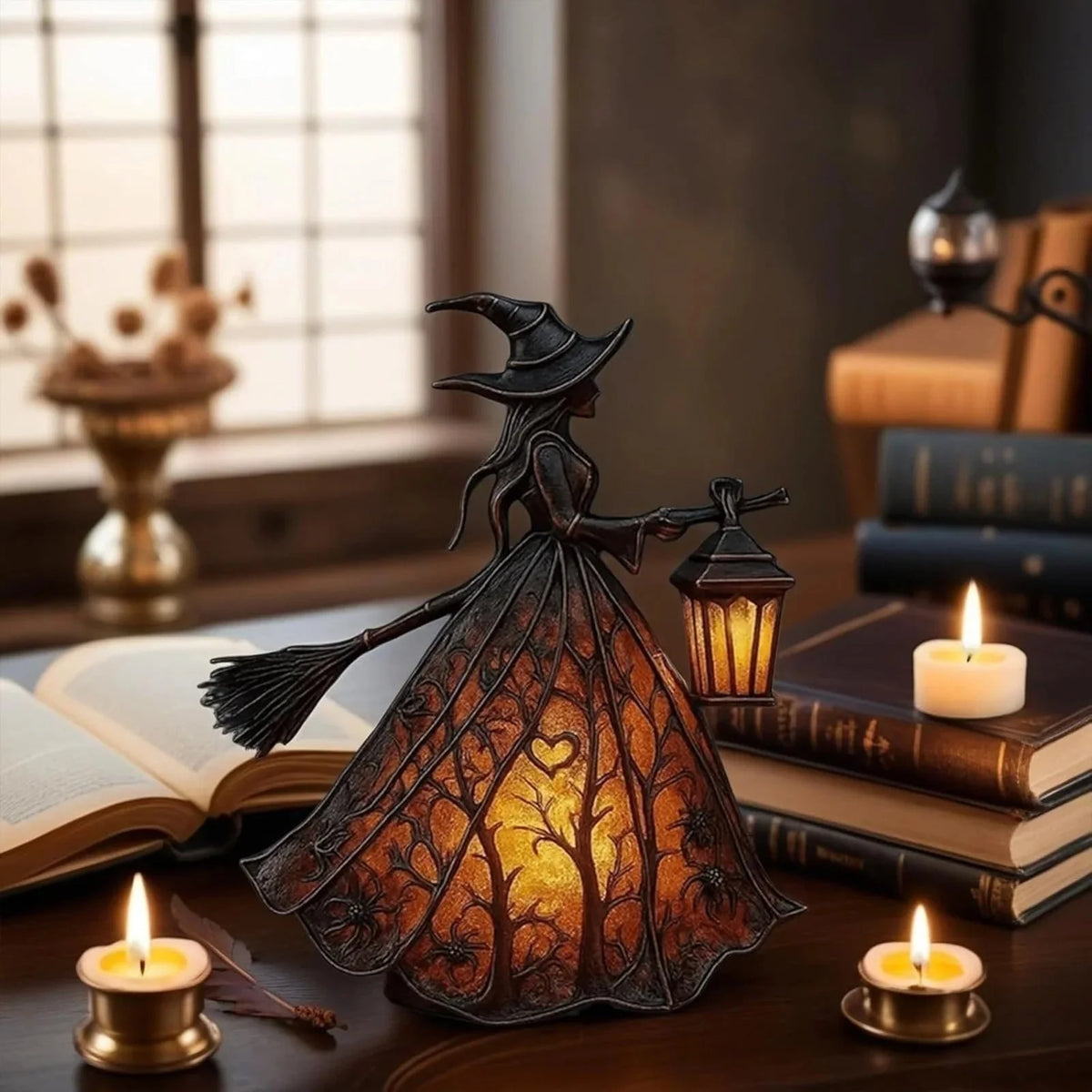Witch Lamp Warm Amber LED Battery-Powered