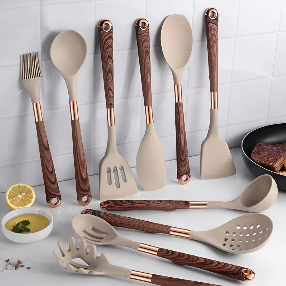 Sleek Silicone Cooking Utensil Collection