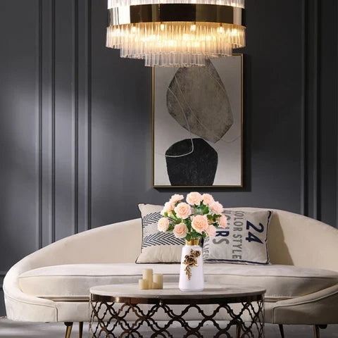 Sophisticated Black & Gold Decorative Vase - 26cm Floral Accent