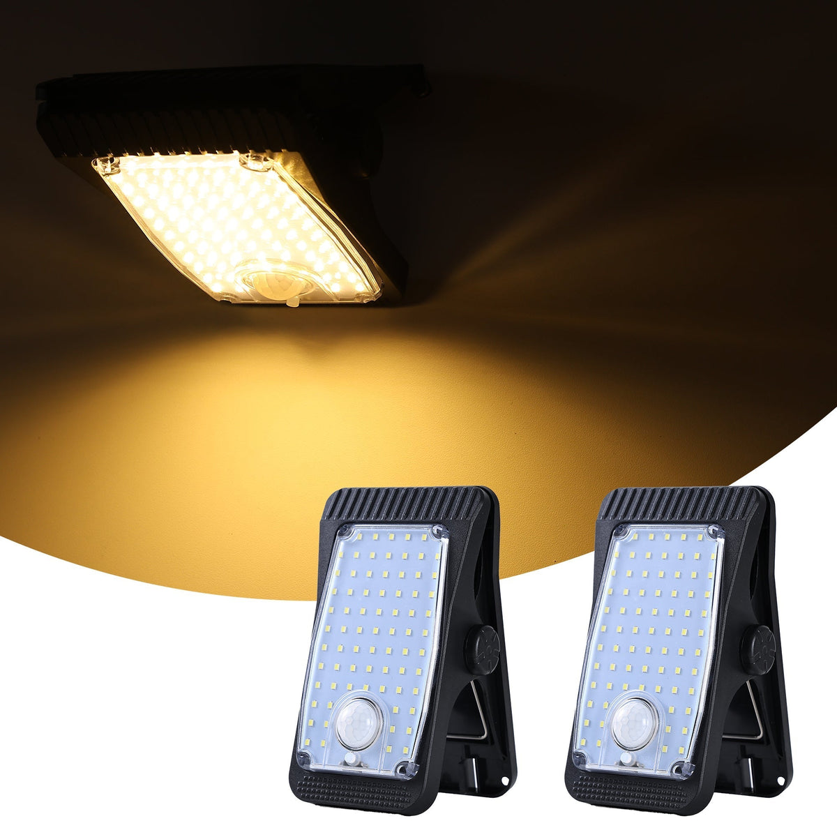 2-Pack of Motion-Sensing Solar Clip Lights